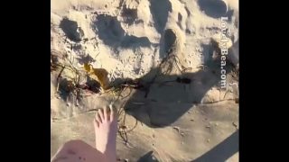 Washing off my beautiful Feet at sandy beach Lovely Bea